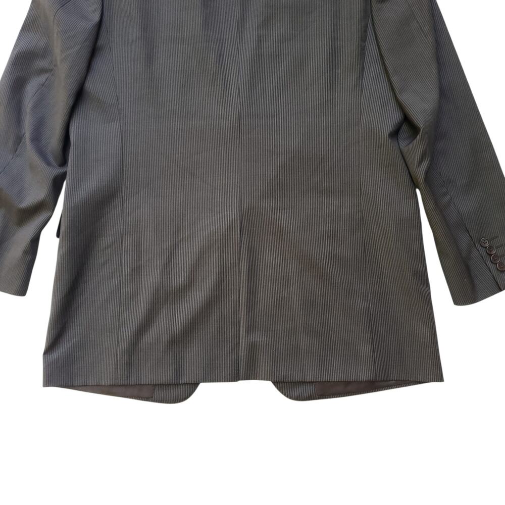 Canali Wool Blazer Jacket Sport Coat Brown Stripe Peak Lapel Natural Comfort 44L - Picture 9 of 16